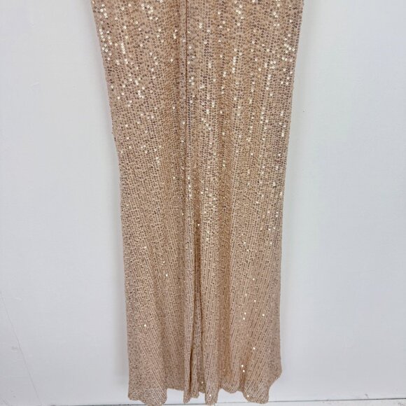NWT Ieena By Mac Duggal #42015 Gold Sequin Draped Gown Dress Size 0 NEW - Picture 14 of 16